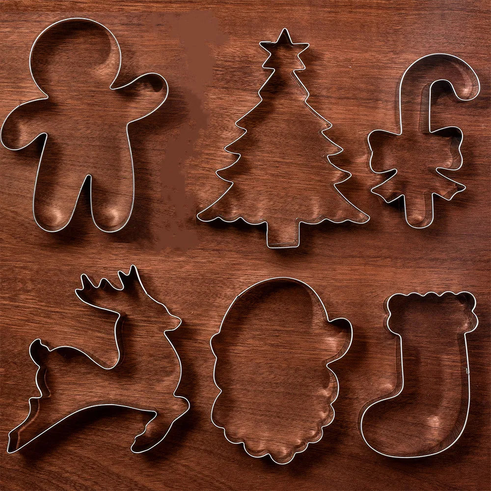 6 PC Christmas Cookie Cutter Set - (see Cookie Recipes!) - The Culinary Cabinet