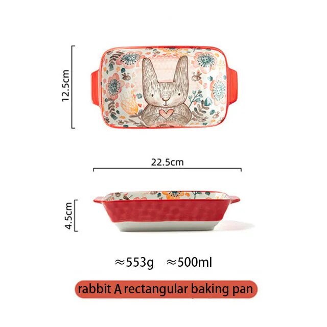 Forest Animals Ceramic Bakeware With Handle - The Culinary Cabinet