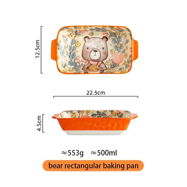 Forest Animals Ceramic Bakeware With Handle - The Culinary Cabinet