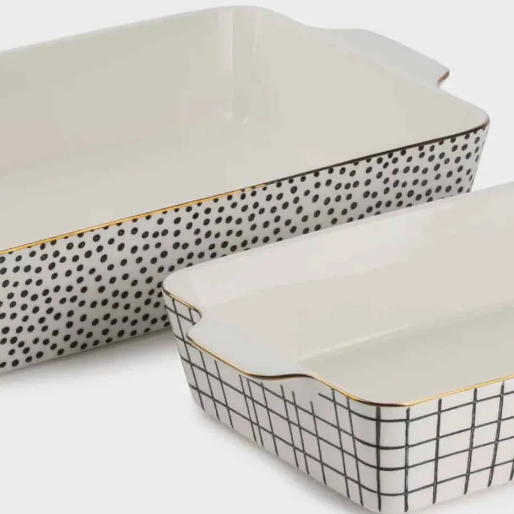 2-Piece Rectangular Stoneware Baking Dish Set