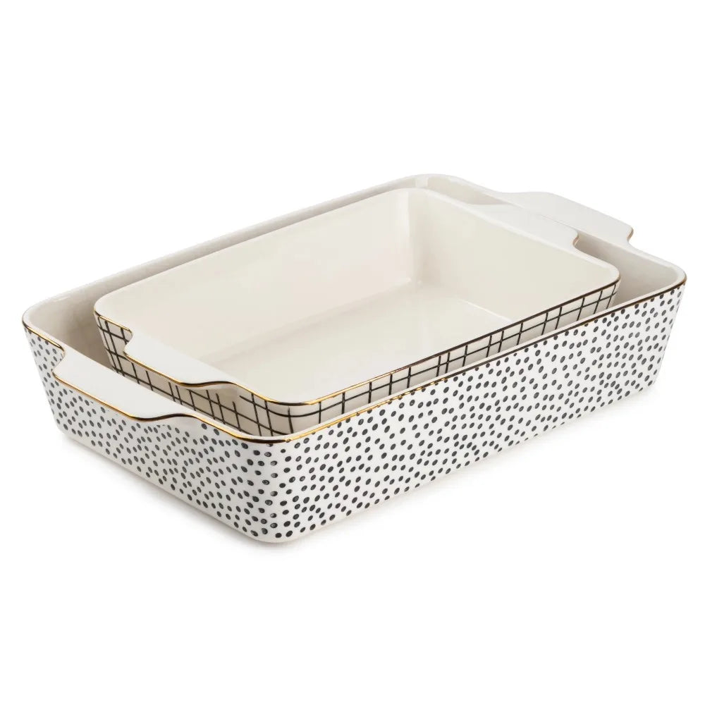 2-Piece Rectangular Stoneware Baking Dish Set