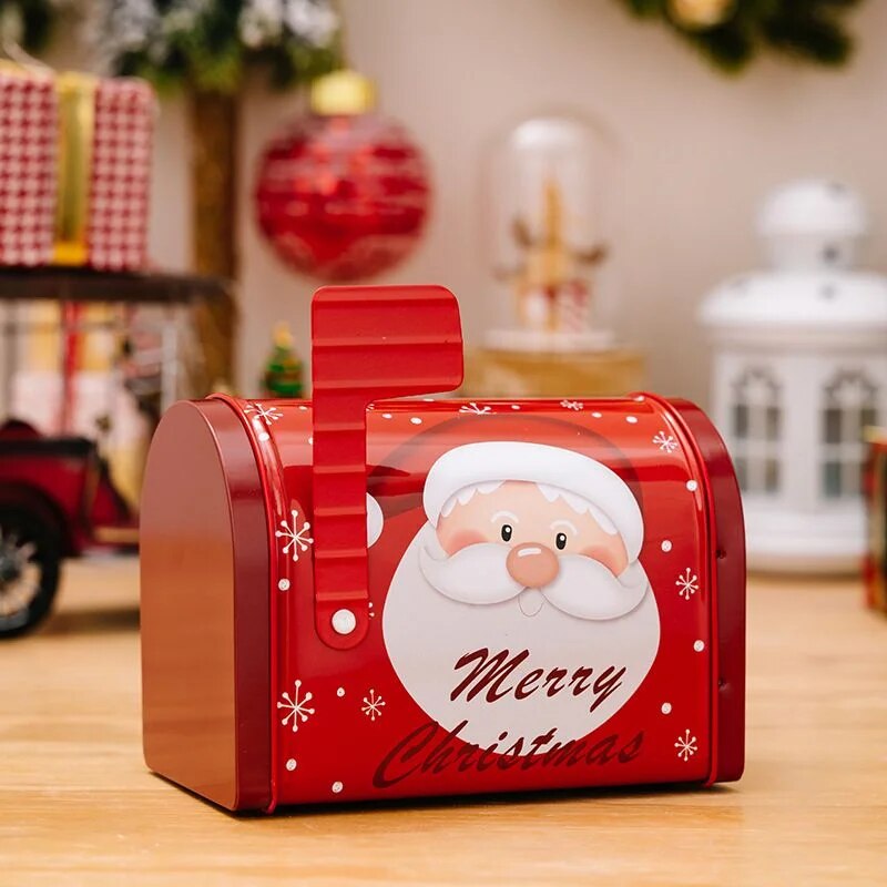 Decorated Christmas Mailbox Cookie Tin - The Culinary Cabinet