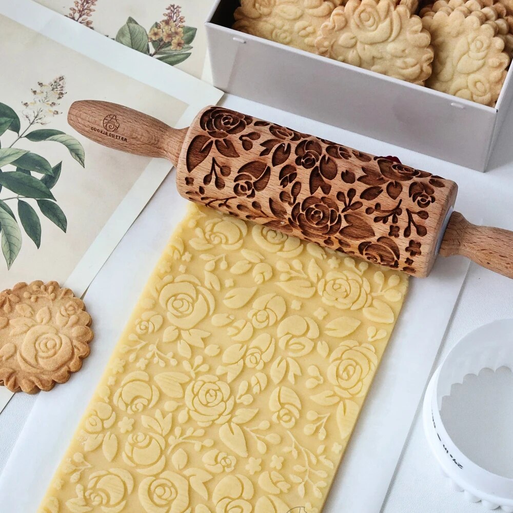 Jasmine Pattern Rolling Pin - The Culinary Cabinet