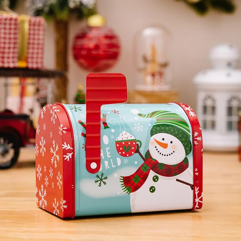 Decorated Christmas Mailbox Cookie Tin - The Culinary Cabinet