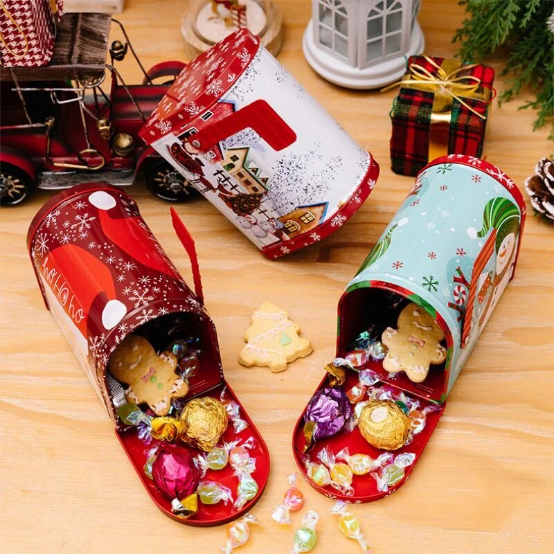 Decorated Christmas Mailbox Cookie Tin - The Culinary Cabinet