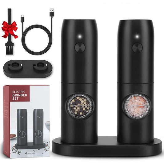 Electric Salt and Pepper Grinder/Spice Mill Set