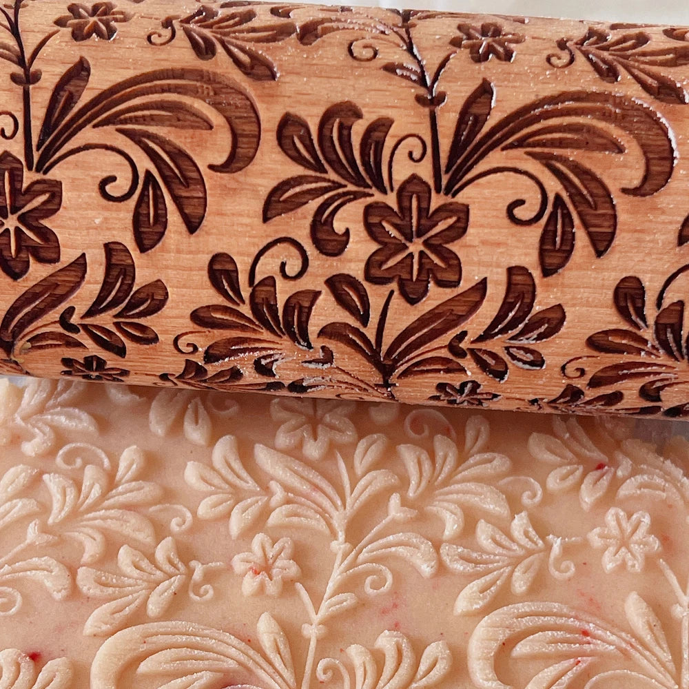 Jasmine Pattern Rolling Pin - The Culinary Cabinet