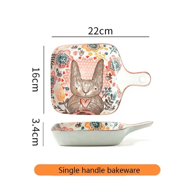 Forest Animals Ceramic Bakeware With Handle - The Culinary Cabinet