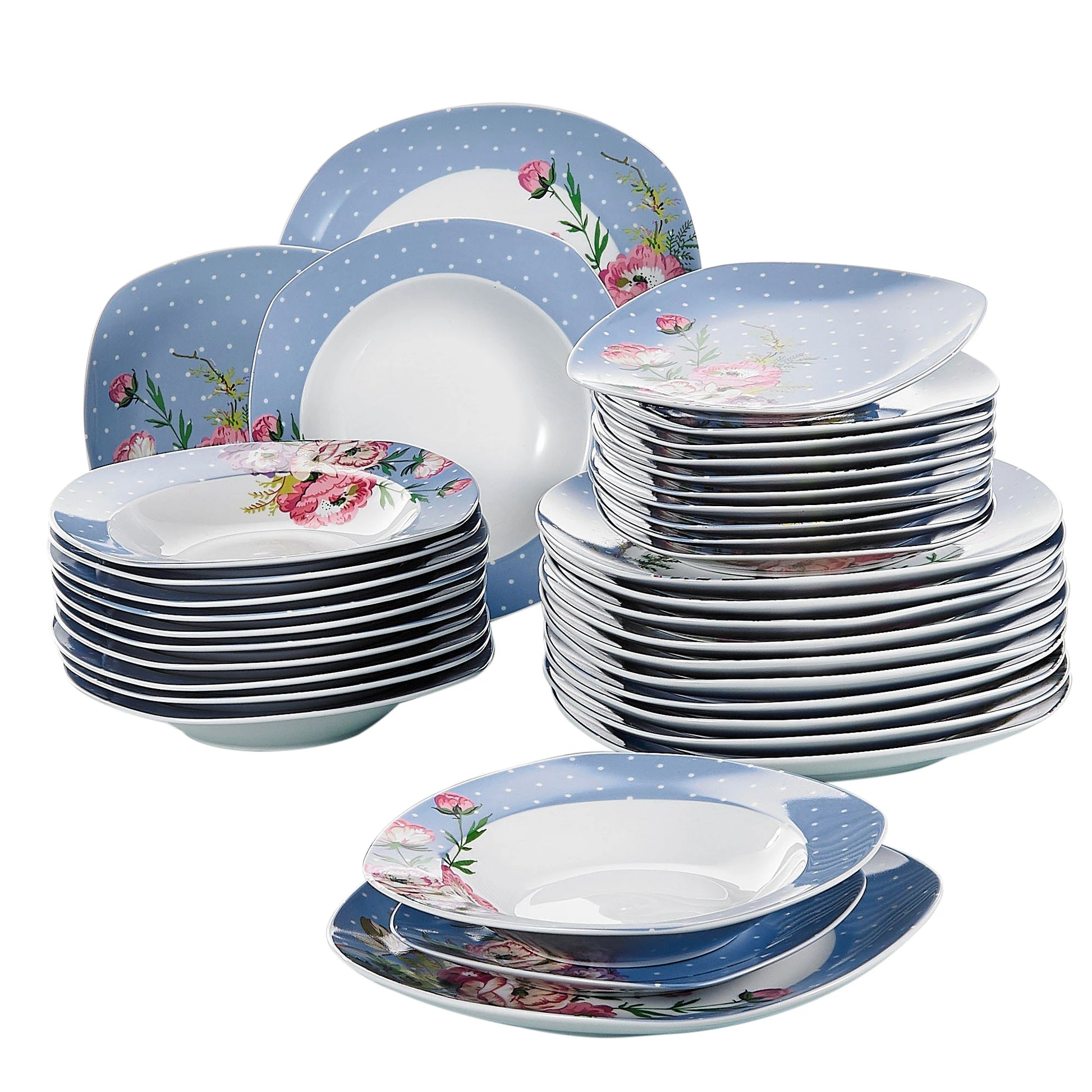 VEWEET Hannah Series Porcelain Ceramic Tableware Set - The Culinary Cabinet