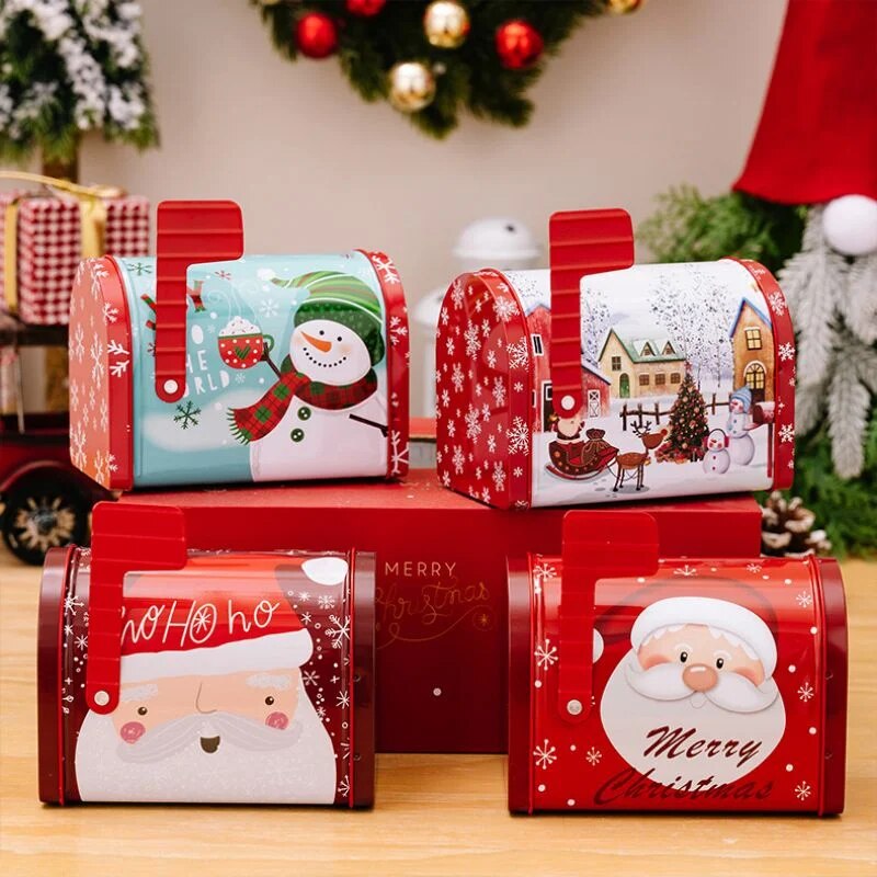 Decorated Christmas Mailbox Cookie Tin - The Culinary Cabinet