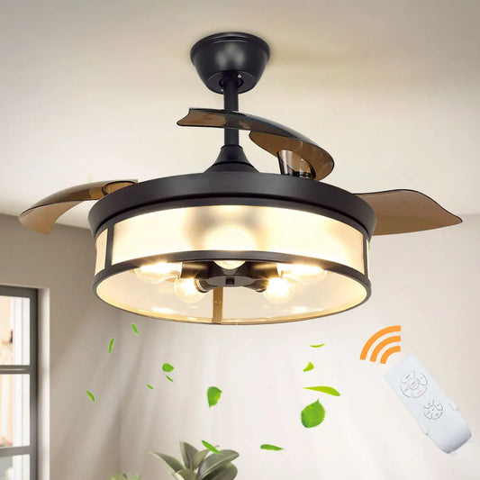 Beautiful Ceiling Fan with Light Retractable Blades and Remote Control - The Culinary Cabinet