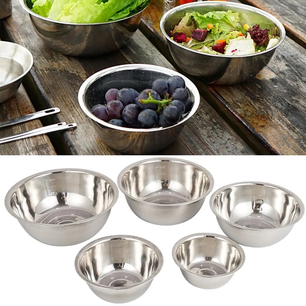 5Pcs Large Stainless Steel Mixing Bowl Set - The Culinary Cabinet