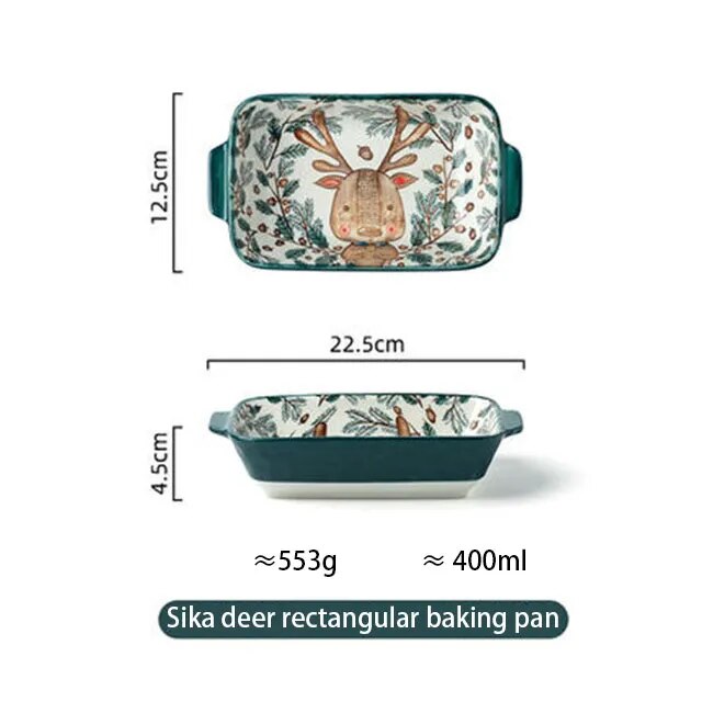 Forest Animals Ceramic Bakeware With Handle - The Culinary Cabinet