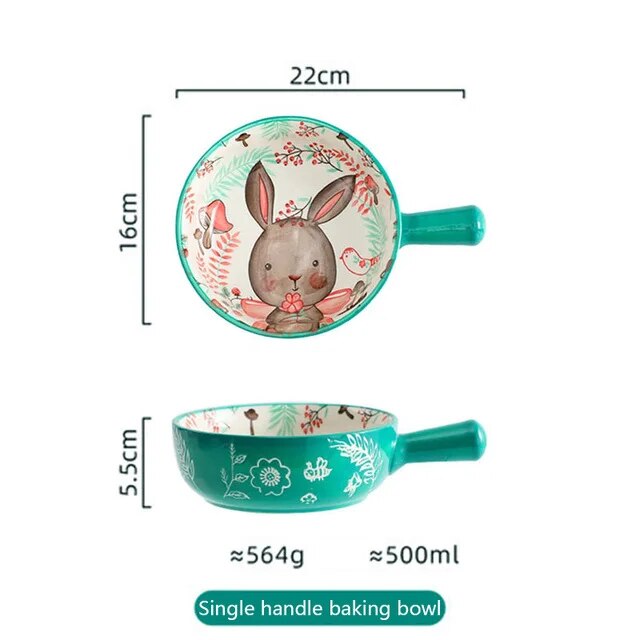 Forest Animals Ceramic Bakeware With Handle - The Culinary Cabinet