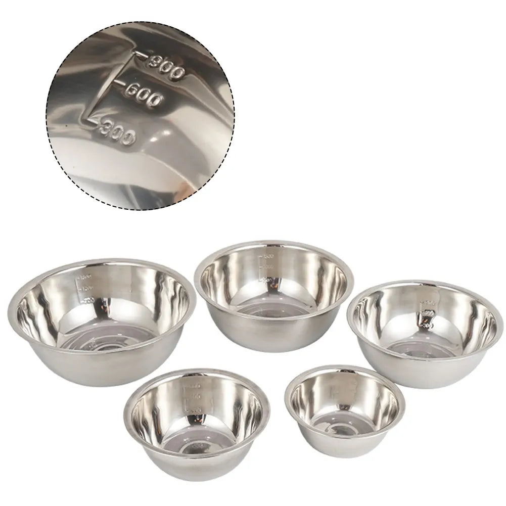 5Pcs Large Stainless Steel Mixing Bowl Set - The Culinary Cabinet