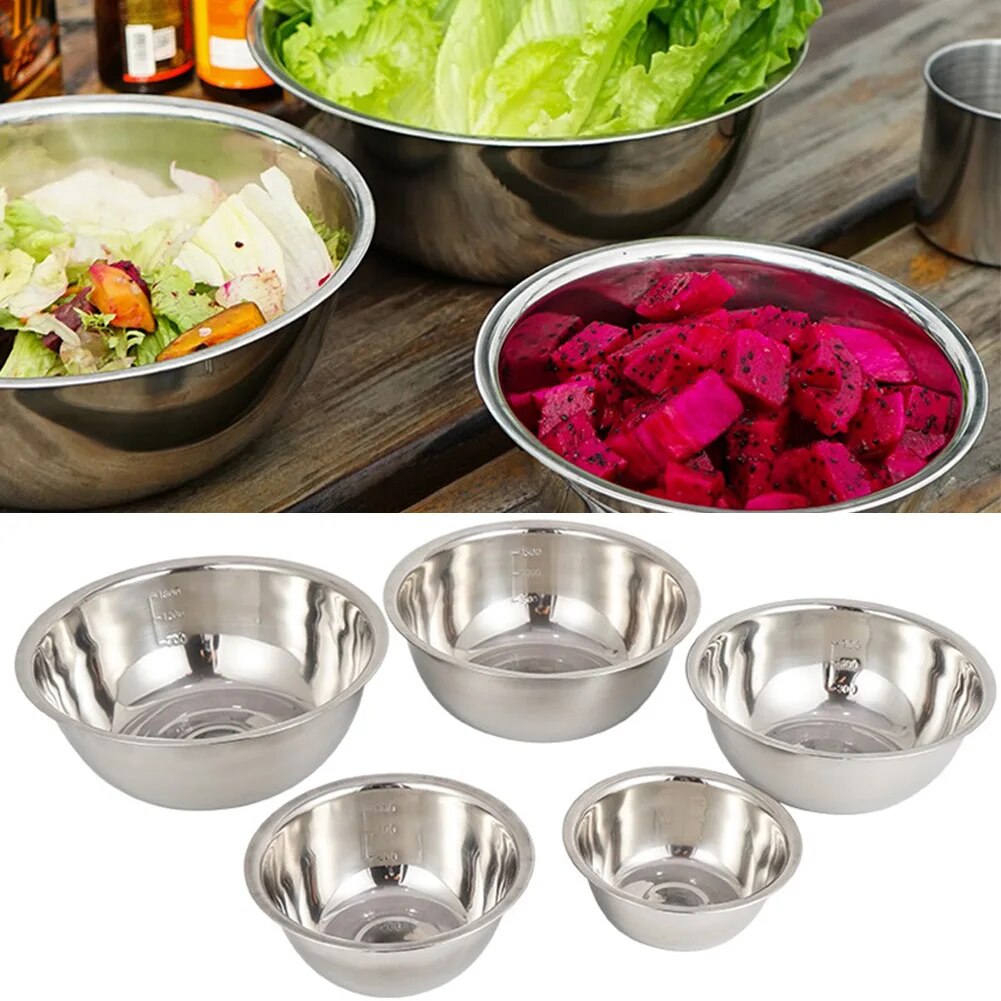 5Pcs Large Stainless Steel Mixing Bowl Set - The Culinary Cabinet