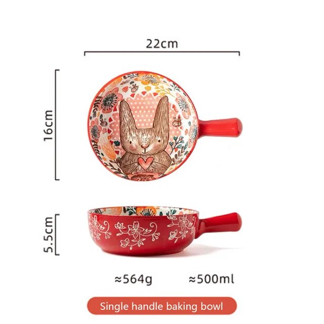 Forest Animals Ceramic Bakeware With Handle - The Culinary Cabinet