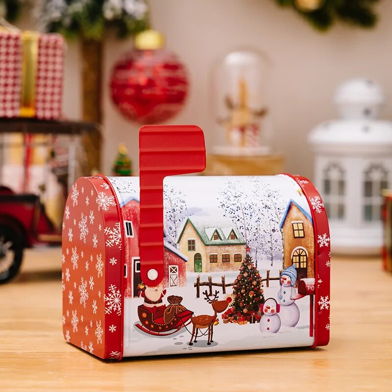 Decorated Christmas Mailbox Cookie Tin - The Culinary Cabinet